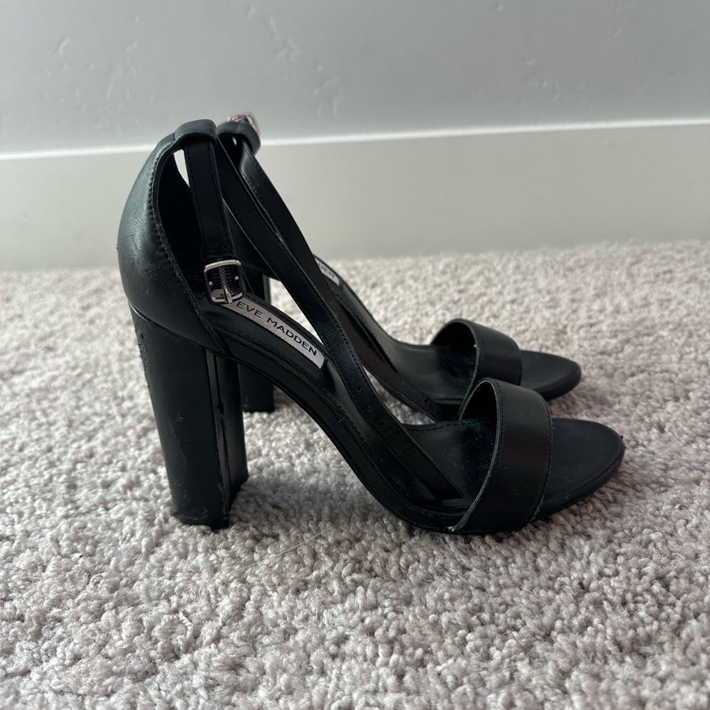 Steve Madden Black Ankle Strap Heels